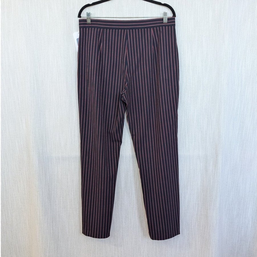 See by Chloe Navy Striped Cotton Tapered Ankle Pants Size 44 US 12