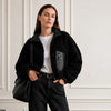 BLANKNYC Faux Fur Shearling Jacket Womens S Black Faux Leather Accents Zip Short
