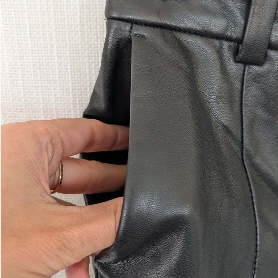 Madewell x Aimee Song Slim Tapered Pants in Faux Leather Womens 00 Mid-rise
