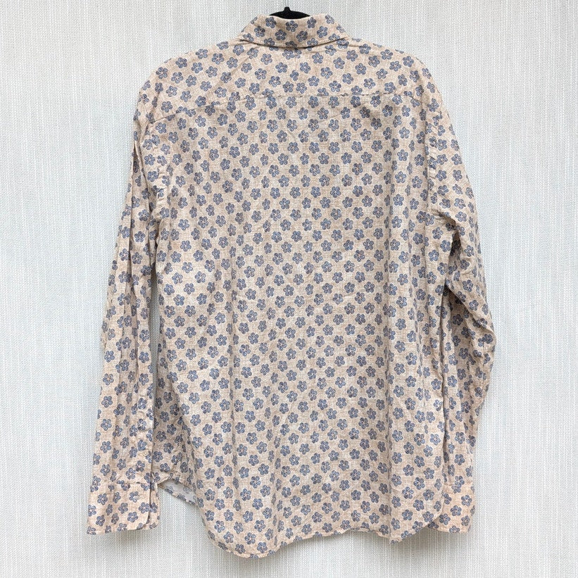 J. Lawrence Khakis Shirt Mens IT44/17.5 Button Up Geometric Long Sleeve Italy