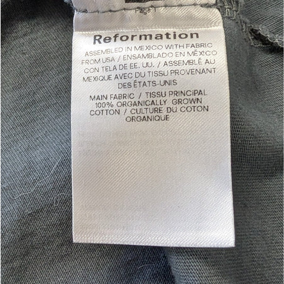 Reformation Organic Cotton Crew Neck T-Shirt Blueish Gray Size M