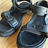 JNBY Sandals Womens Eu 38/US 7.5 Black Leather Strappy Open Toe 7H35A004