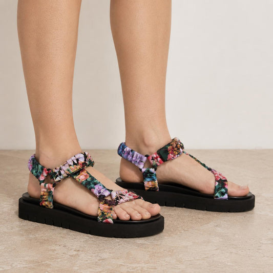 A.P.C. x Liberty Sandals Womens EU 38/US 8 Multi Floral Platform Open Toe NWOT