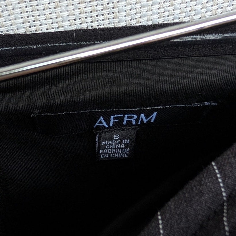 AFRM Charcoal White Pinstripe KIKO Strapless Crop Top, size S