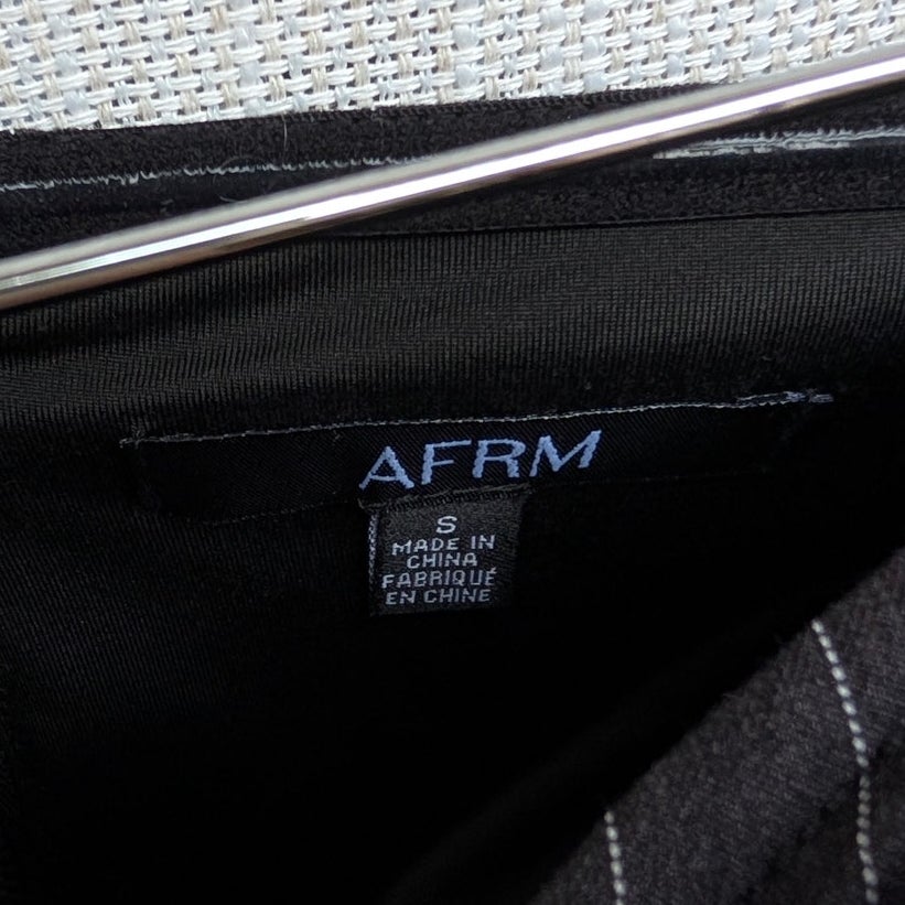 AFRM Charcoal White Pinstripe KIKO Strapless Crop Top, size S