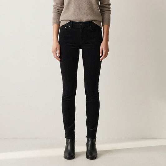 Rag & Bone Black Corduroy Mid-rise Skinny Pants Jeans, size 27