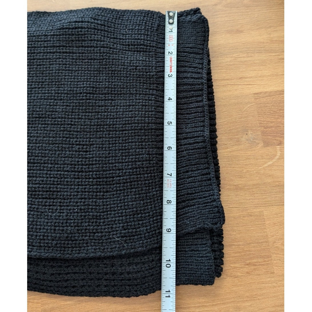 AllSaints Black Knit Winter Set Beanie Scarf Gloves 30% Wool Womens