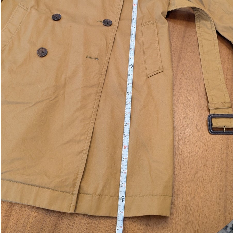 J.Crew City Trench Coat F5341 Womens 2 Tan Double-breasted Cotton Long Sleeve