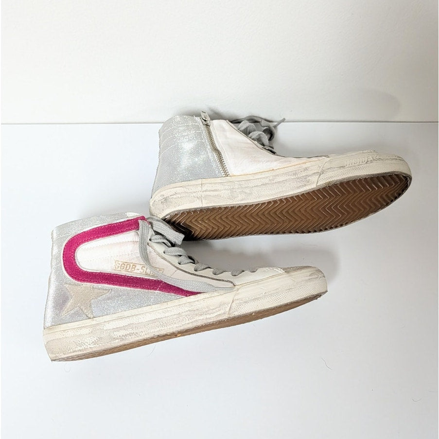 Golden Goose Slide Sneakers Womens EU 38/US 7.5 Multicolour Leather High Top