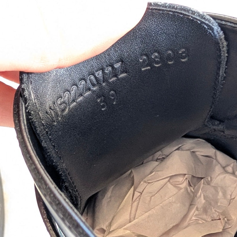 Hermès Derby First Oxford Womens EU 39/ US 8.5 Black Leather Logo Kelly Buckle