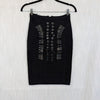 Herve Leger Mikayla Black Buckle Detail Bandage Mini Midi Pencil Skirt XS