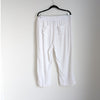 Ellen Tracy White Linen Blend Drawstring High-rise Cropped Wide Leg Pants, size L