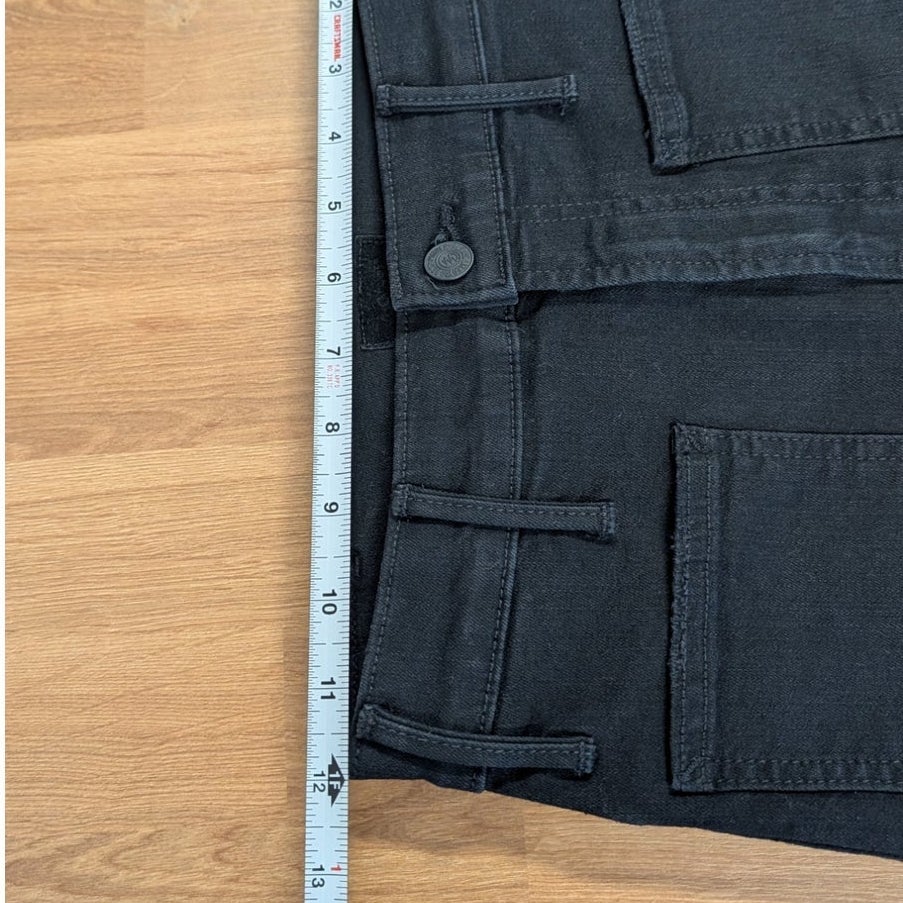 MOTHER The Hustler Patch Pocket Ankle Fray Jeans Not Guilty Black 25