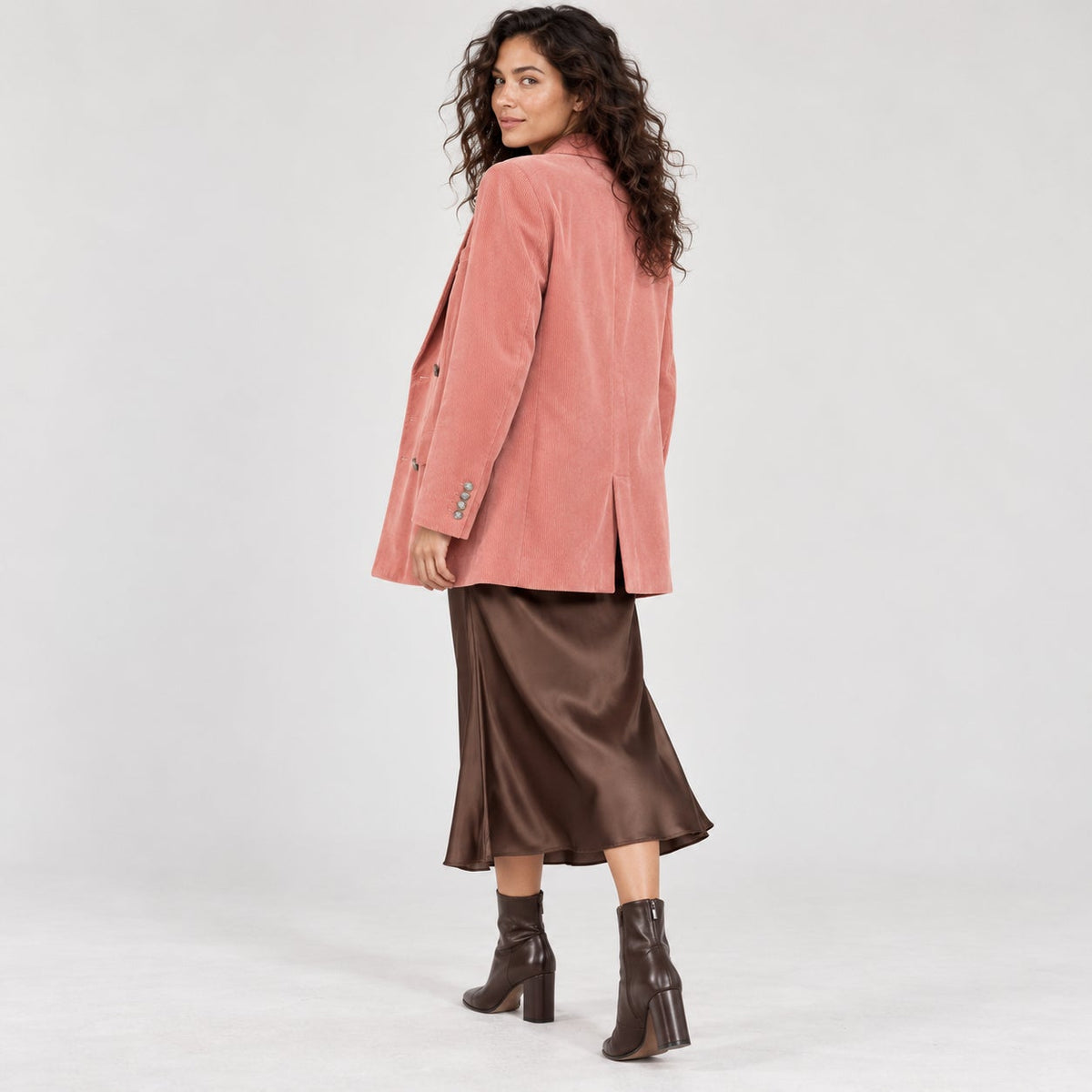 Banana Republic Rivoli Corduroy Double-Breasted Blazer Pink Tall 10