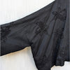 Zara Black Floral Embroidery Beaded Open Front Kimono Jacket, size M-L
