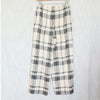 Theory Checked Jacquard Wide-leg Pants Womens M Off-white High-rise Pull On