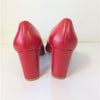 Stuart Weitzman Leather Pumps Womens 9.5B Red Round Toe Stable Heeled NWOT
