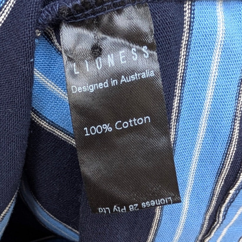 Lioness Countryside Jersey Midnight Stripe Oversized Long Sleeve Top, size L