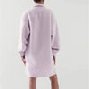 COS Lilac Teddy Fleece Oversized Long Sleeve Zip High Neck Tunic Dress, size XS