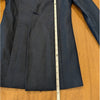 AYR The Coup Linen Blazer Womens 4 Navy No Closure Open Placket Long Sleeve