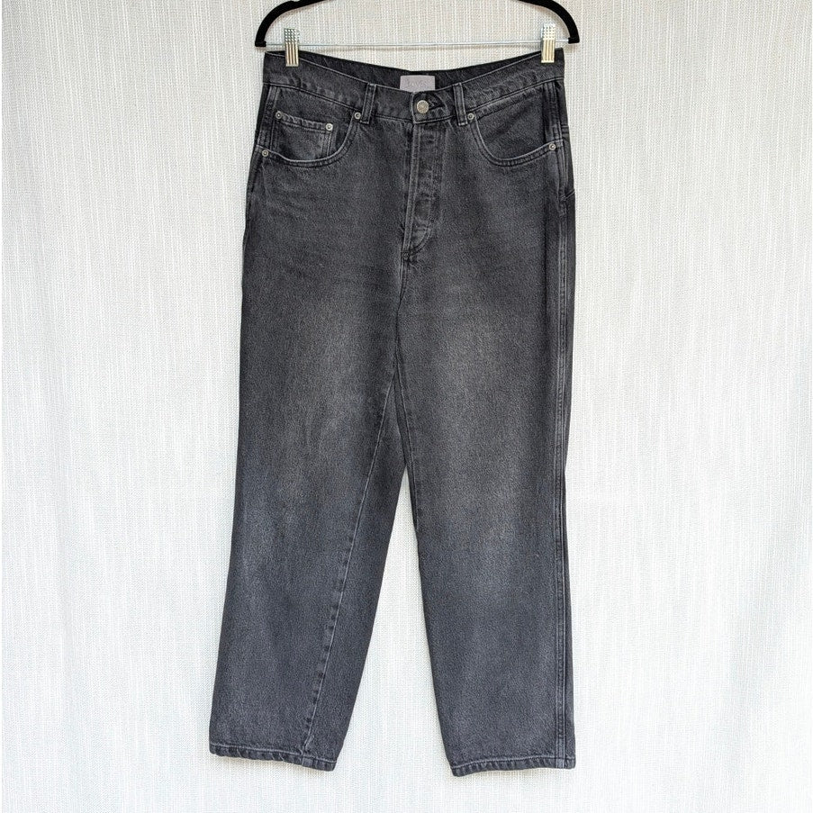 Boyish The Timmy Ultra High-Rise Straight Jeans Womens 29 Black Denim Ankle