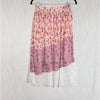 LAIA Floral Pleated Midi Skirt Women's XS Multi Lace Elastic Waist A-line