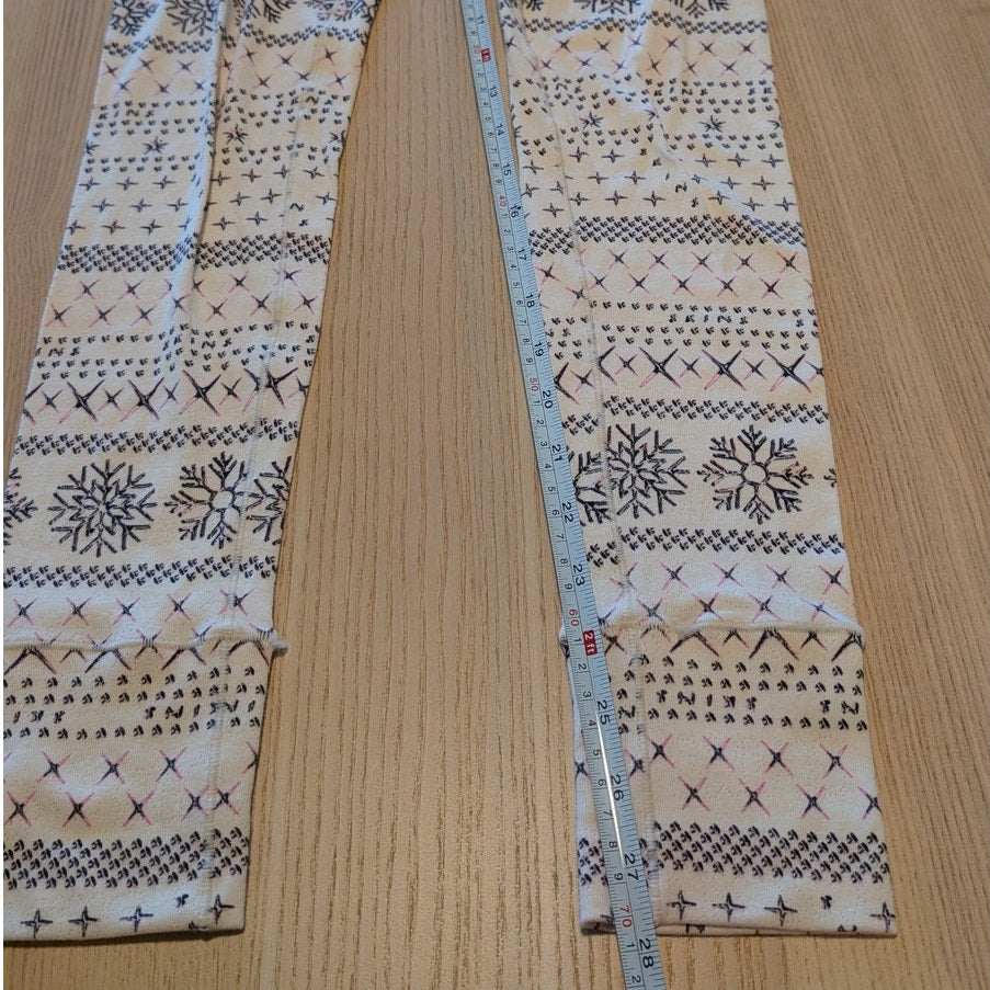 SKIMS Logo Plush Pointelle Legging Womens L Cream Fair Isle High-rise Slim Ankle