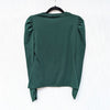 Rebecca Taylor Green Ruched Puffed-Sleeve Long Sleeve Top, size S