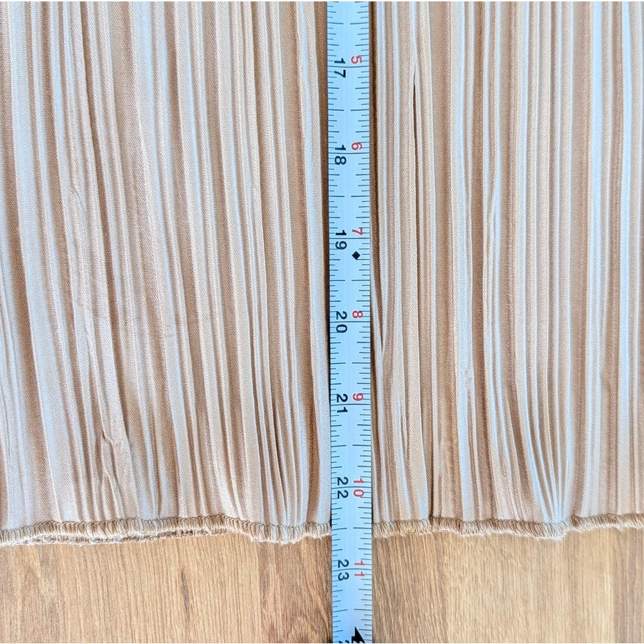 Anine Bing Rondi Pleated Top Womens L Brown Crepe Sleeveless Straight Mock Neck