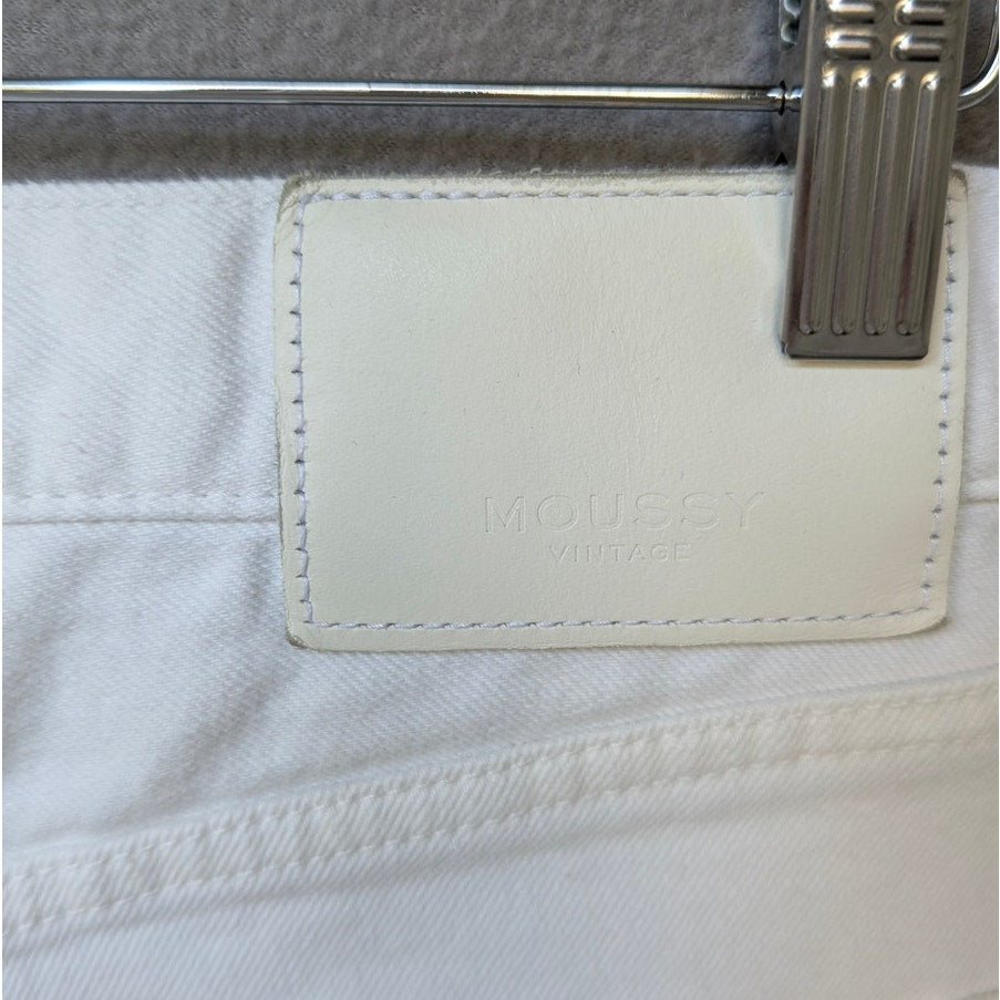 Moussy Vintage White Denim High-Waisted Ankle Jeans, Size 25