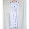 Madewell Button-Front Midi Dress in 100% Linen Womens 8 NL088 White Sleeveless