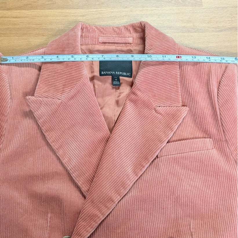 Banana Republic Rivoli Corduroy Double-Breasted Blazer Pink Tall 10