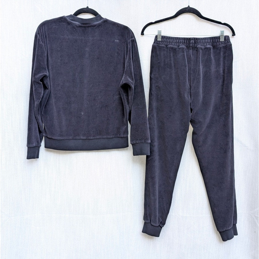 Carhartt WIP 2PC Silverton Velour Set: Sweatshirt Sweat Pants, in Black sz XS/S