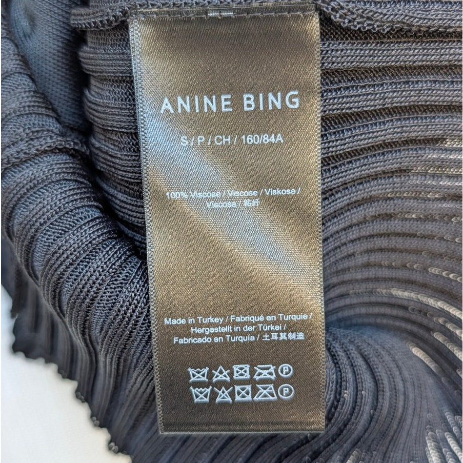 Anine Bing Matheo Cardigan Womens S Black Rib Long Sleeve Button Front NWT