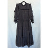 Dôen Clay Midi Dress in Black Marfa Paisley Womens L Tiered Long Sleeve NWT