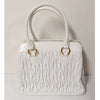Miu Miu Matelassé Leather Handbag in White Quilted Logo Crossbody Strap