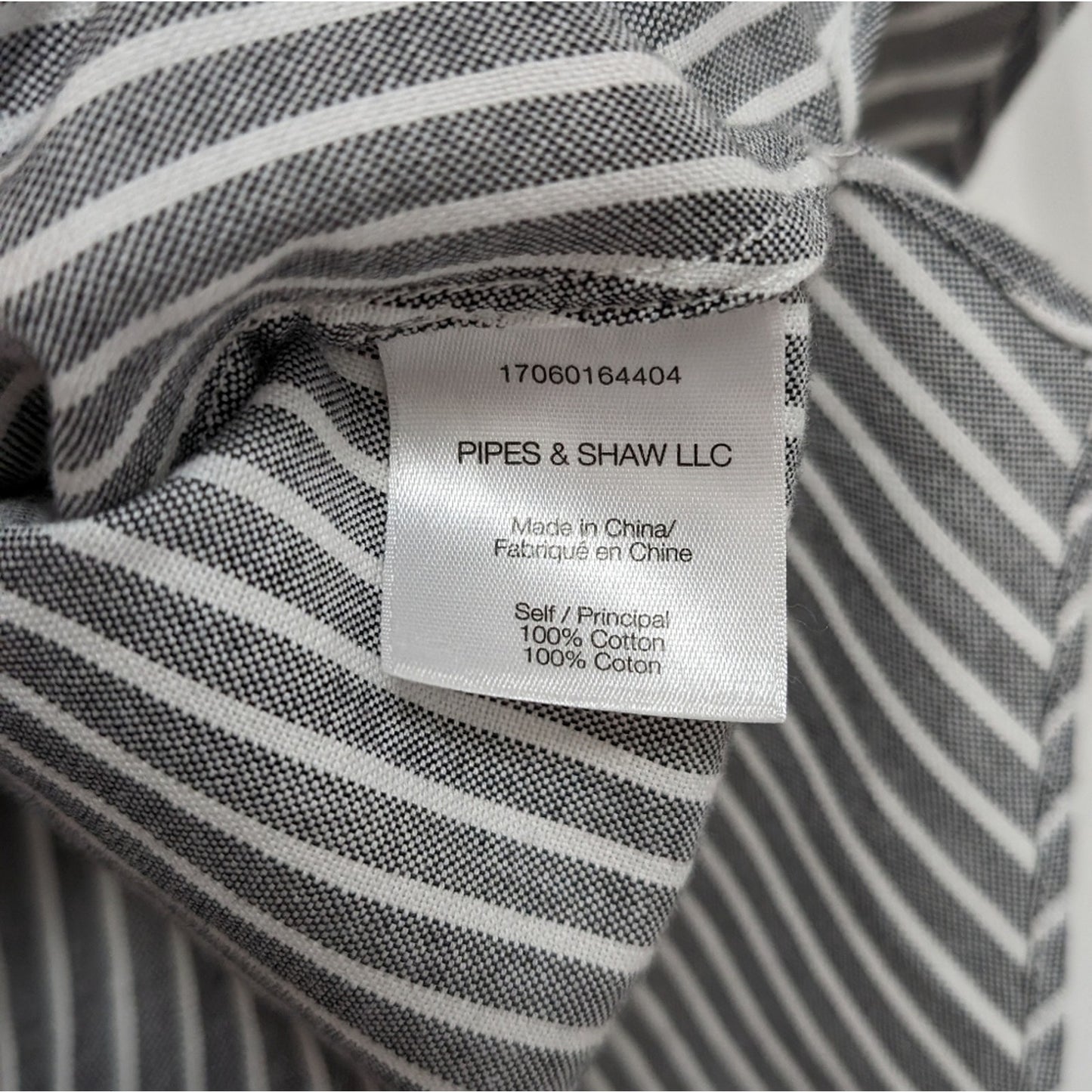 Veronica Beard Grant Cold Shoulder Gray/White V-Neck Button Striped Top, size 8