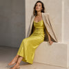 Shona Joy Dress Women 4 Lime Gala Bias Spaghetti Strap Sleeveless Belt Midi/Maxi