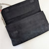 Casadei Suede Print Chain Crossbody Clutch Shoulder Bag Womens in Black