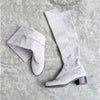 Stuart Weitzman Light Gray Gris Suede Allserve Over-The-Knee Boots, size 5.5M
