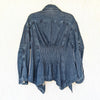 Anthropologie Pleated Denim Shirt Shacket Womens S Blue Long Sleeve Button-up