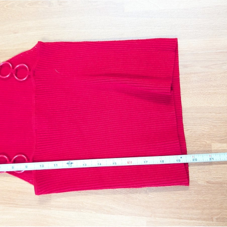 Musier Paris Guapa Delos Red Chain Strap Ribbed Top Size FR 36 US 4