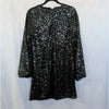 H&M Green Jersey Sequin Long Raglan Sleeve Short Dress M