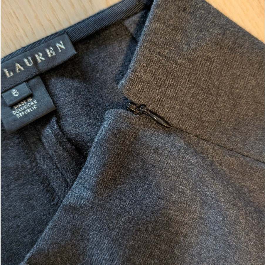 Ralph Lauren Pants Womens 6 Gray Wool High-rise Tailored Ankle Dress