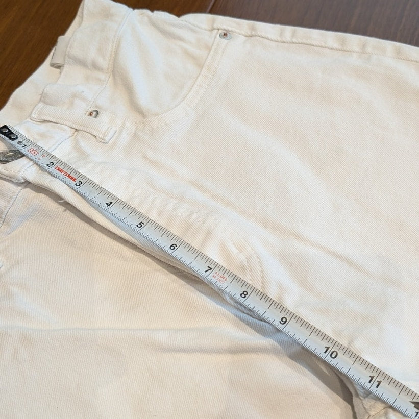 Moussy Vintage White Denim High-Waisted Ankle Jeans, Size 25