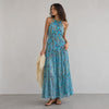 A.L.C Elara Printed High-neck Tiered Midi Dress Womens 10 Multi Floral Silk NWT