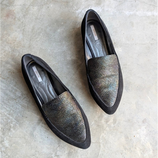 Geox Respira Black Elegant Leather Ballet Flats, size EU38/US8