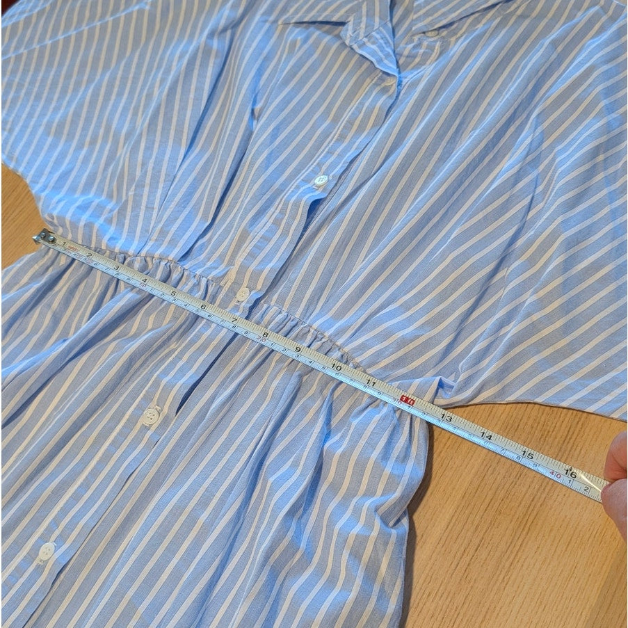 Stateside Iberus Dress Womens S Poplin Shirt Clear Sky Stripe Midi Long Sleeve