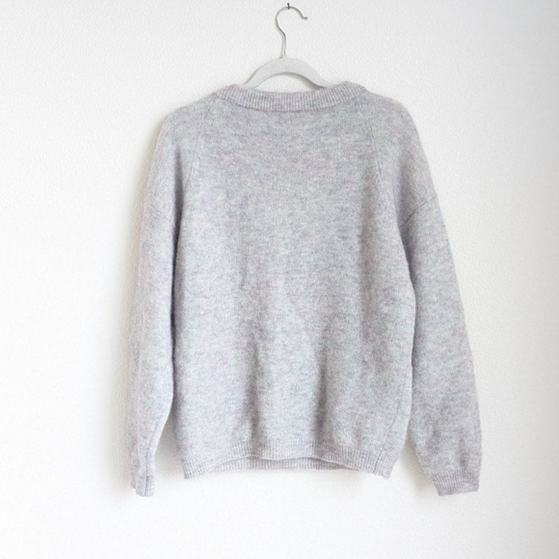 Acne Studios Gray Knit Mohair Wool Oversized Unisex Sweater, size 2XS