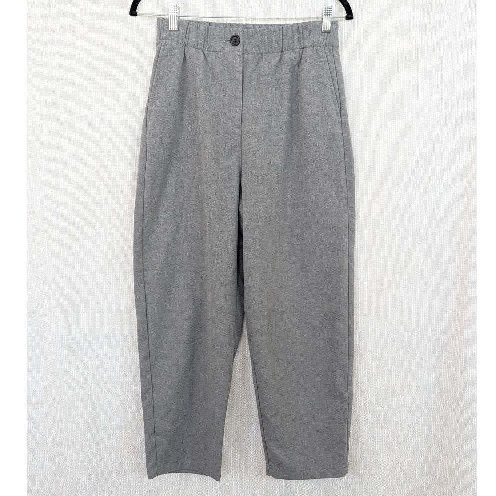 Zara Trousers Womens S Gray High-rise Cropped Dress Chino Pants